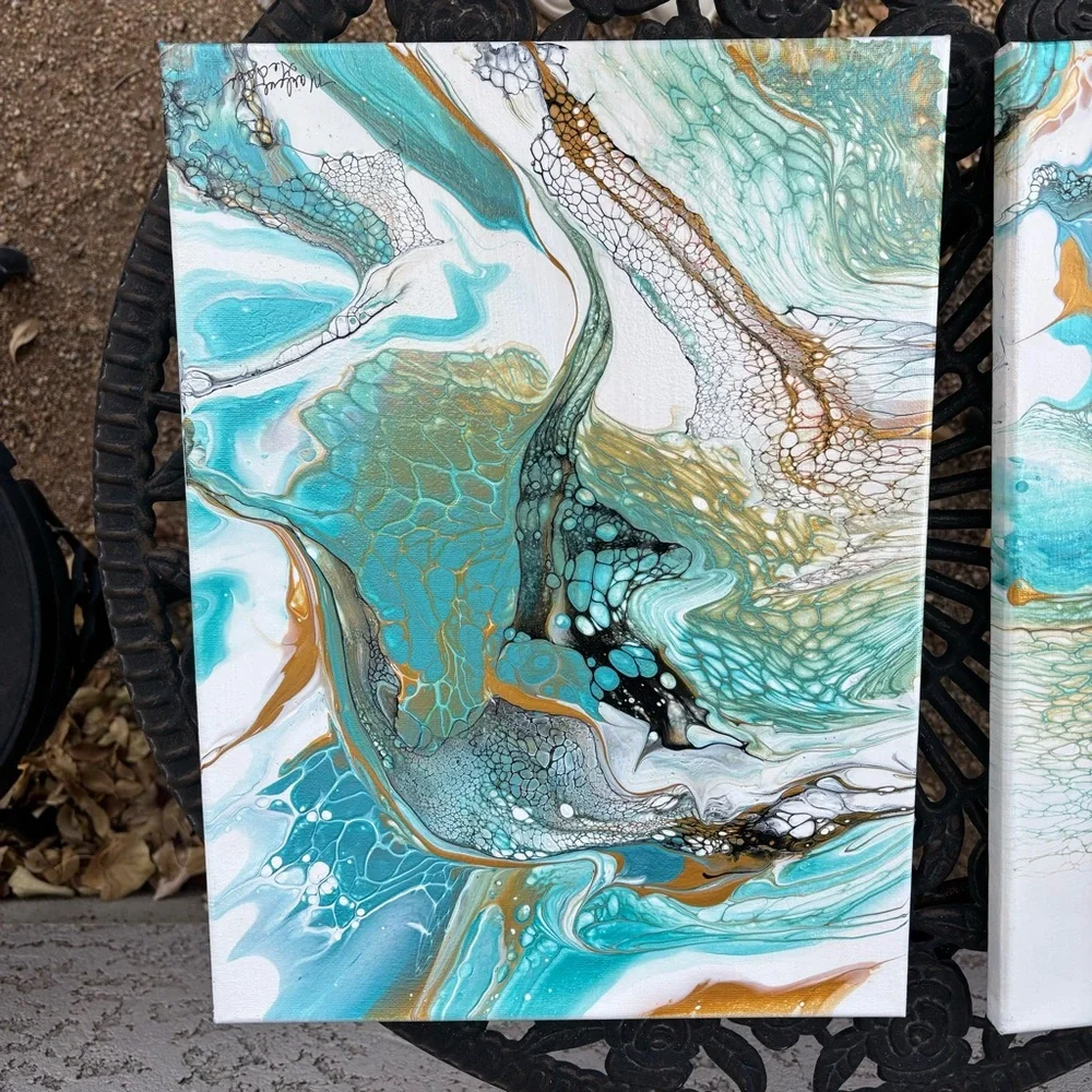 MARLENE GEDDES Abstract Paintings Set Of Two